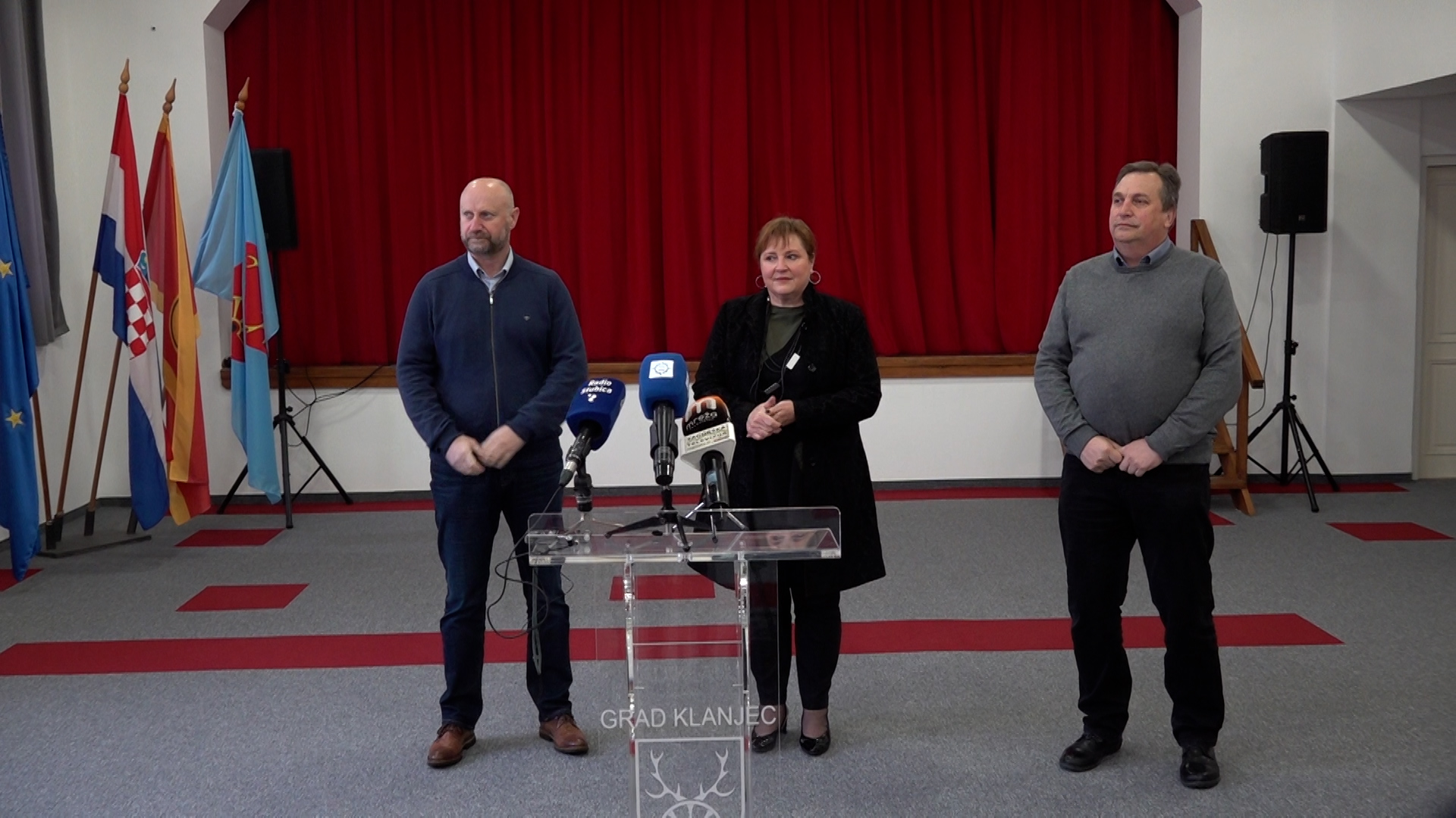 župan Krapinsko-zagorske županije Željko Kolar, zamjenica župana Jasna Petek i gradonačelnik Klanjca Zlatko Brlek